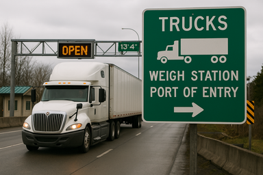 Truck inspection stations and weigh station procedures in Washington