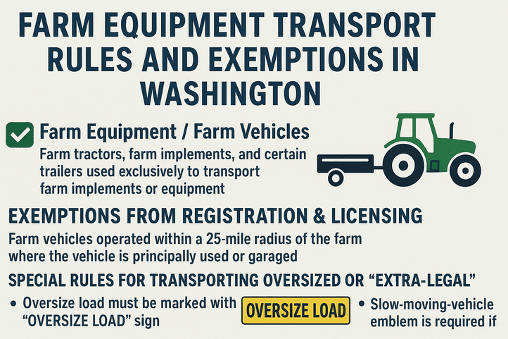 Farm Equipment Transport Permit in Washington
