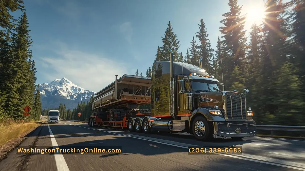 Oversized semi-truck on a Washington highway