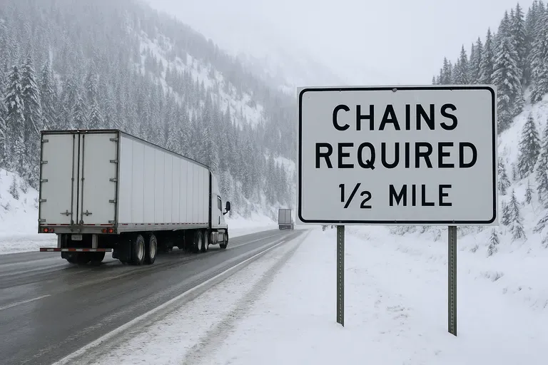 Washingtons chain law requirements for commercial trucks
