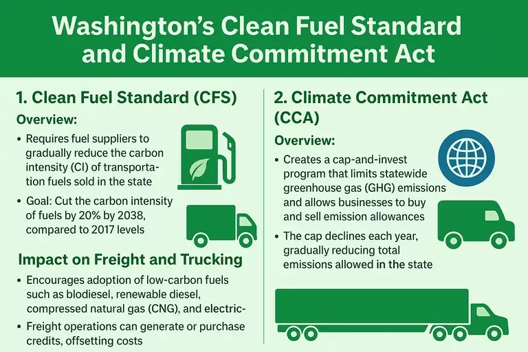 Washington’s Clean Fuel Standard and Climate Commitment Act encourage lower-emission freight operations