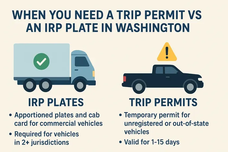 When You Need a Trip Permit vs an IRP Plate in Washington