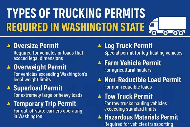 Types of Trucking Permits Washington