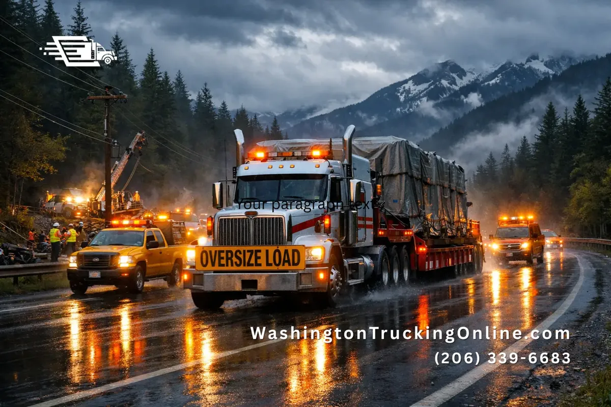 Emergency oversize load WSDOT truck