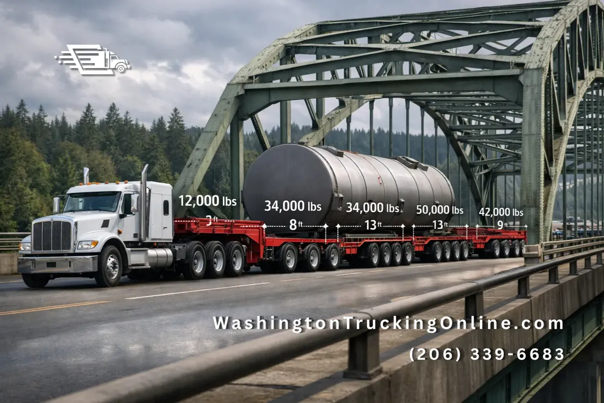 Oversize truck bridge axle weight load