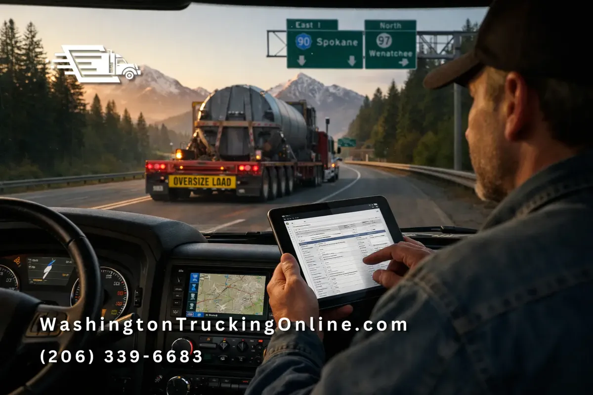 oversize truck permit check tablet