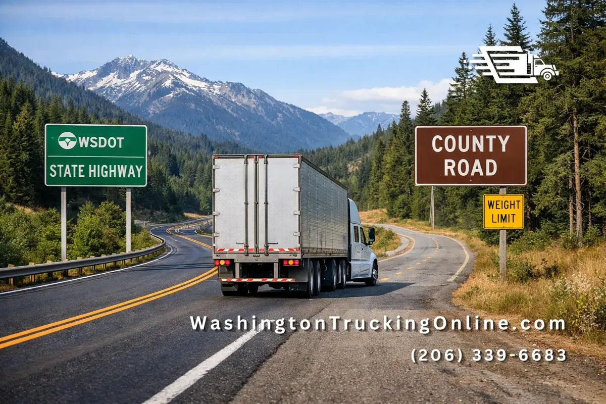 WSDOT vs county road trucking route