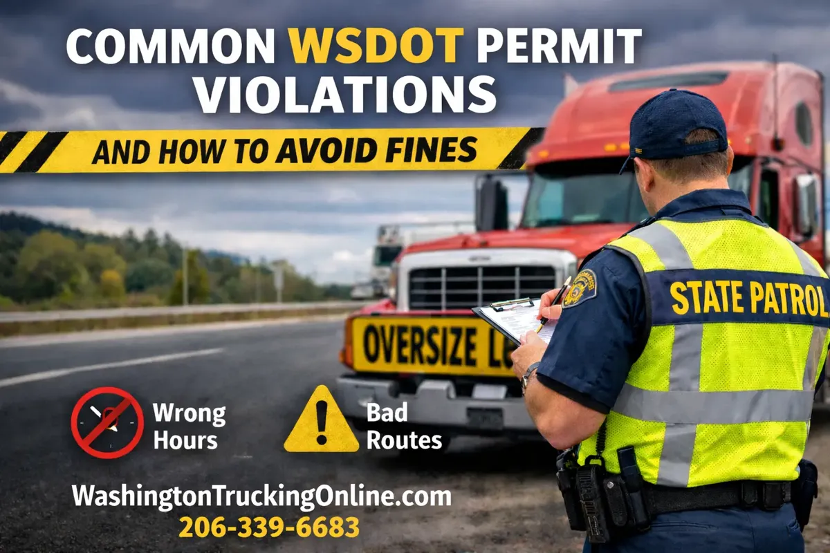 WSDOT permit violations trucking graphic