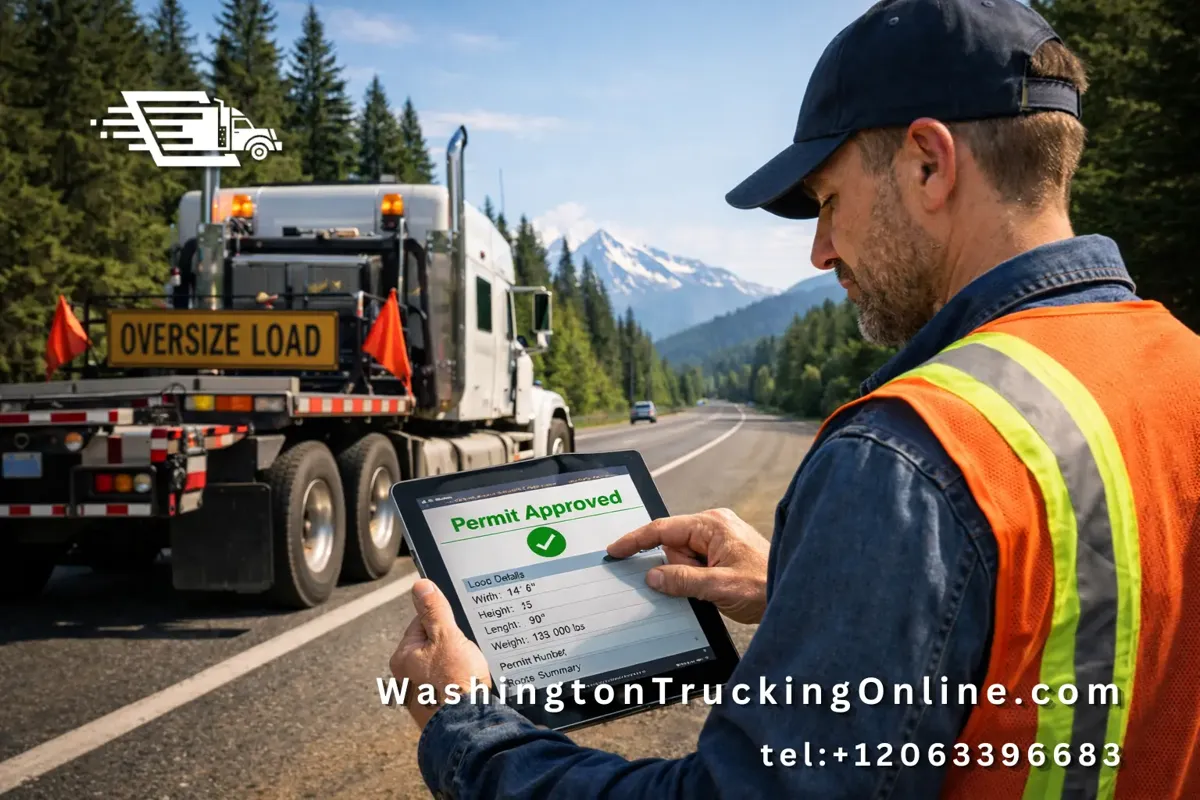 WSDOT self-issue permit truck driver