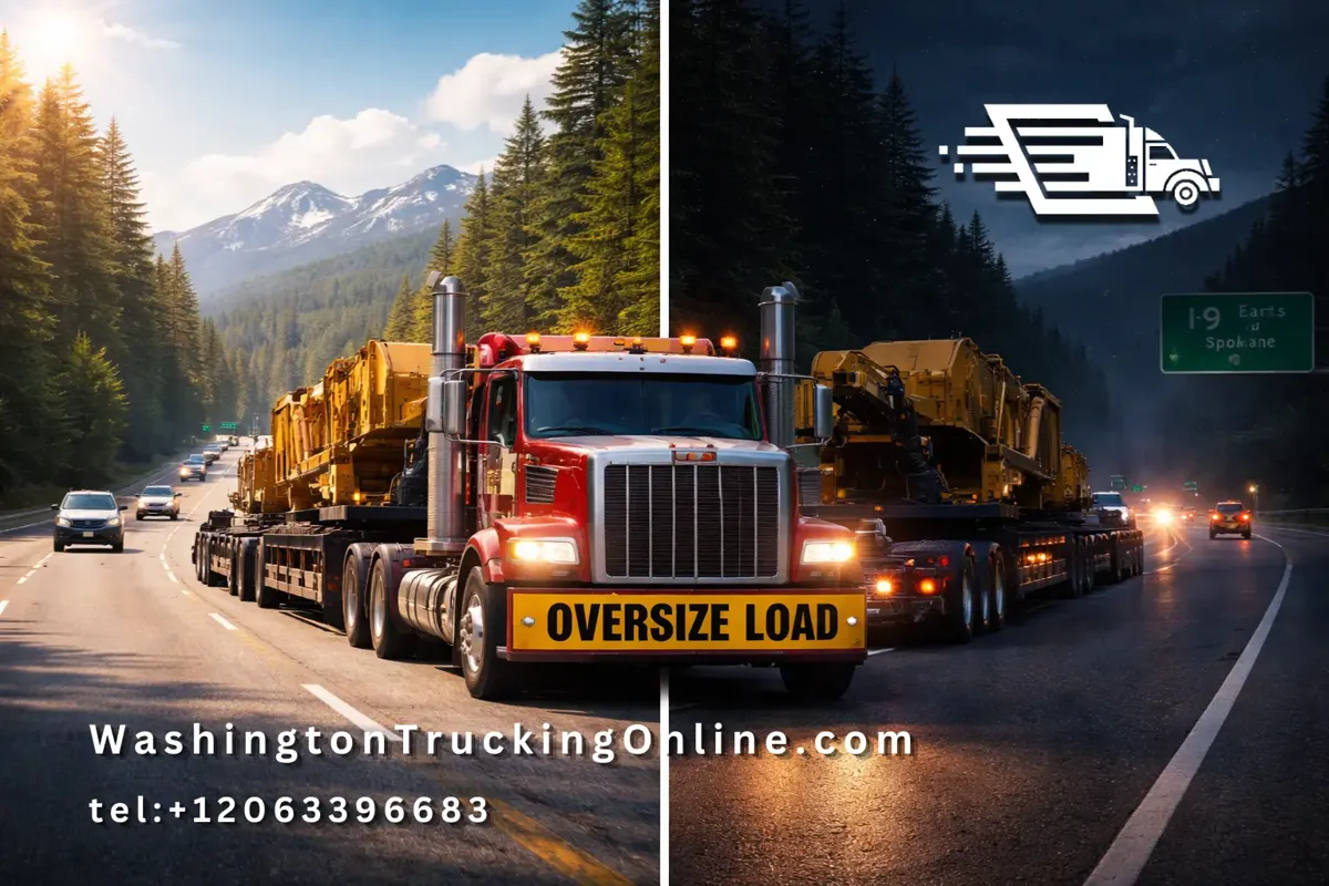 Day night oversized truck permit travel