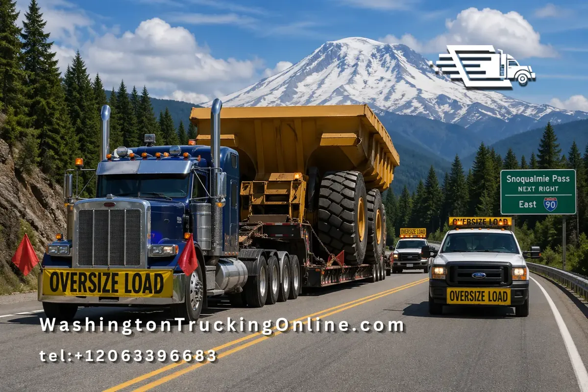WSDOT oversize permit truck convoy