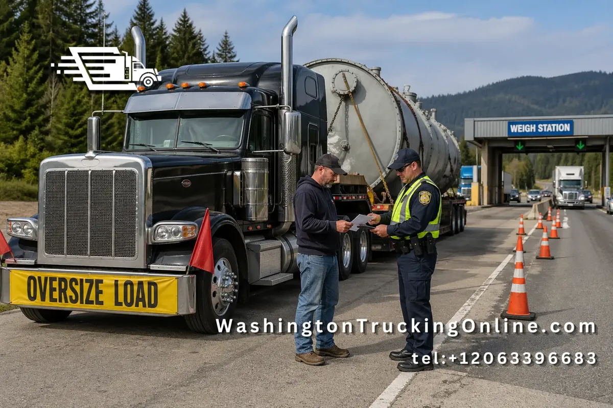 WSDOT permit roadside inspection truck