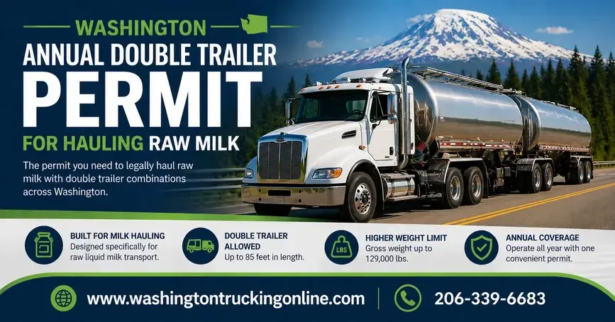 ANNUAL DOUBLE TRAILER PERMIT FOR HAULING RAW MILK