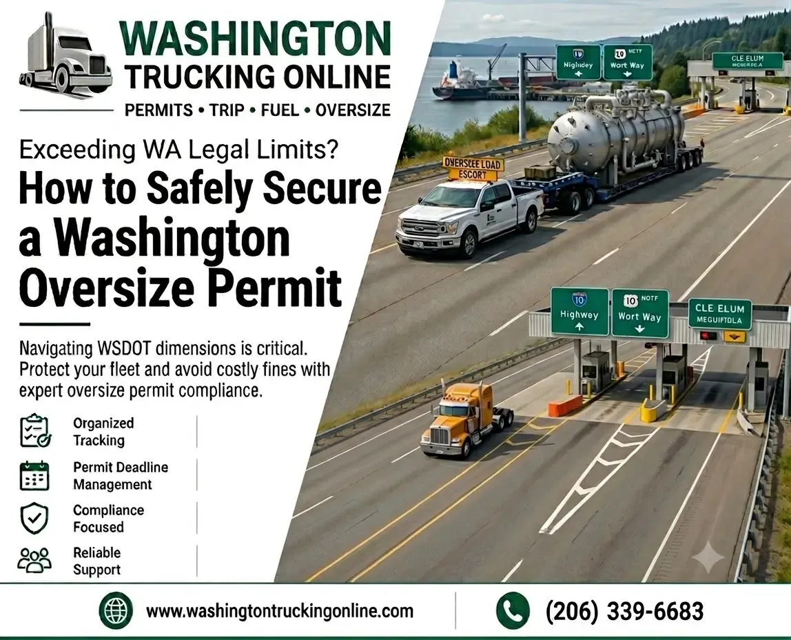 Oversize truck load on Washington highway.