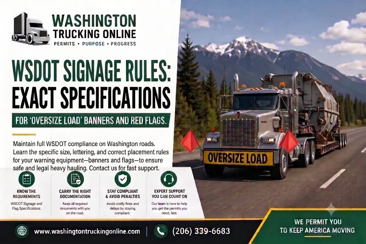 WSDOT oversize load banner dimensions sign