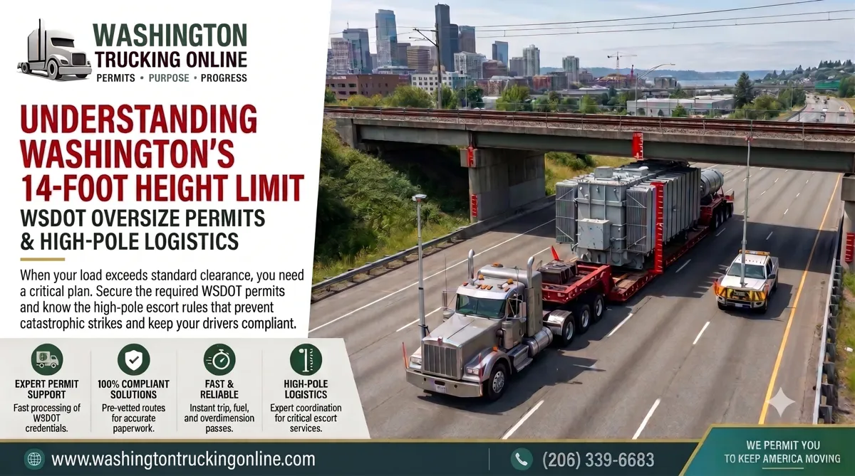 Commercial truck hauling a load under WSDOT rules