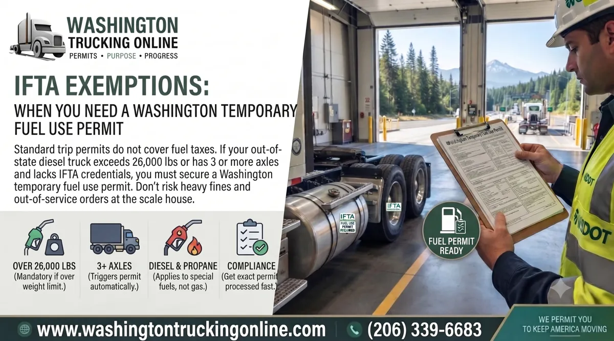 Truck showing WSDOT fuel permit