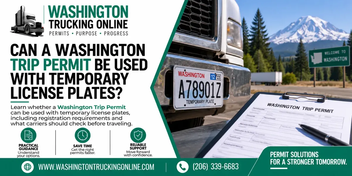 Washington Trip Permit Temporary Plates