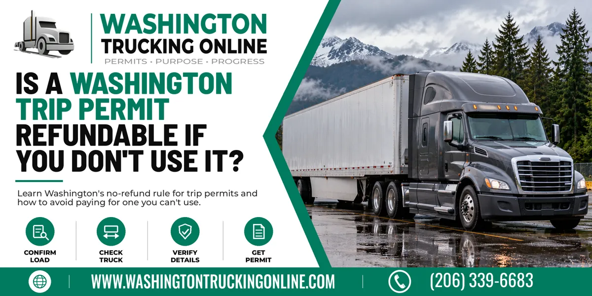 Washington Trip Permit refund for a parked semi truck whose trip was canceled