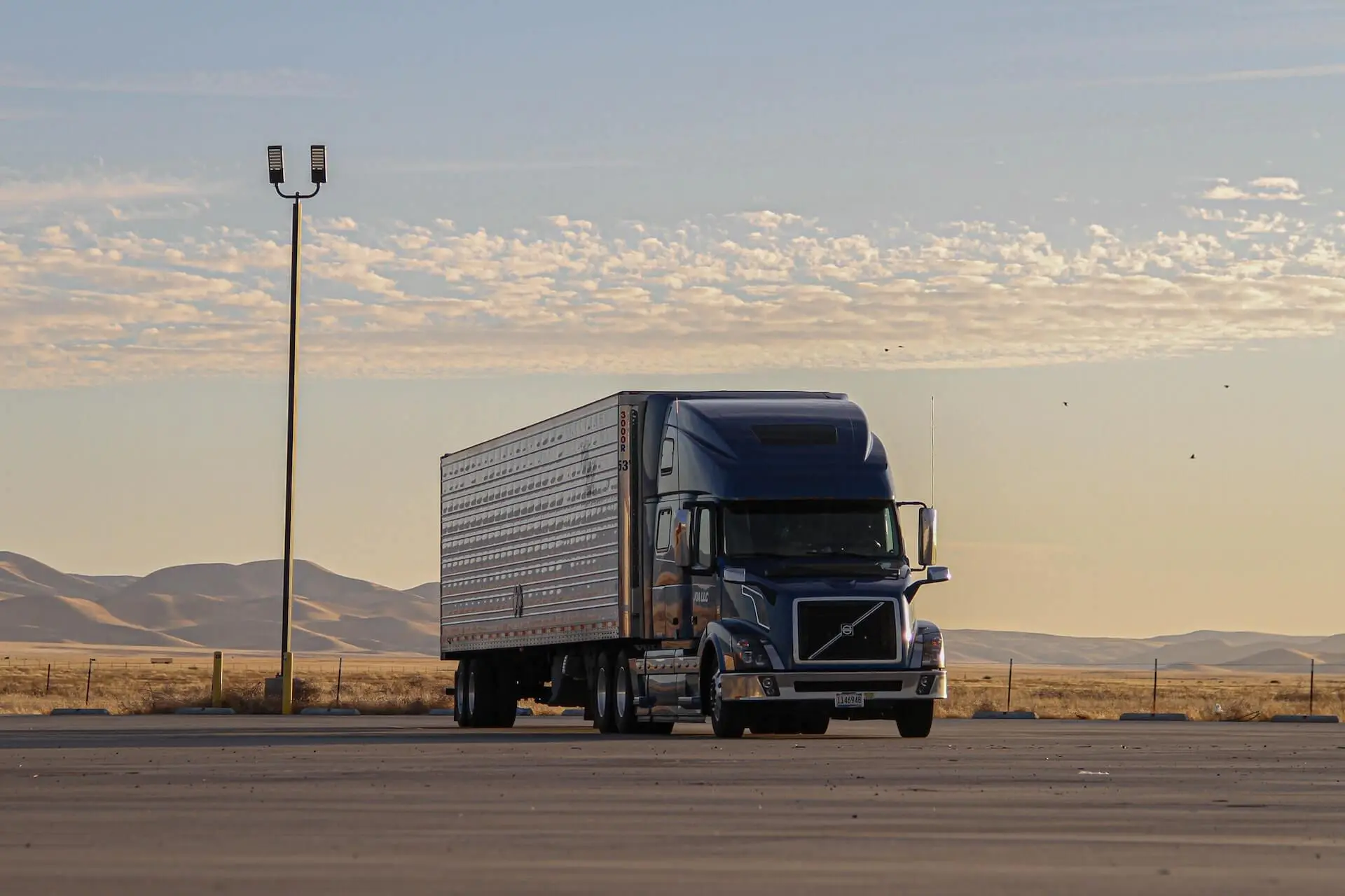 Semi-truck driving on an Washington highway
