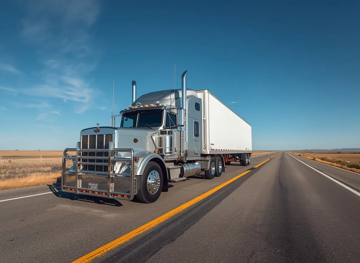 Semi-truck driving on an Washington highway
